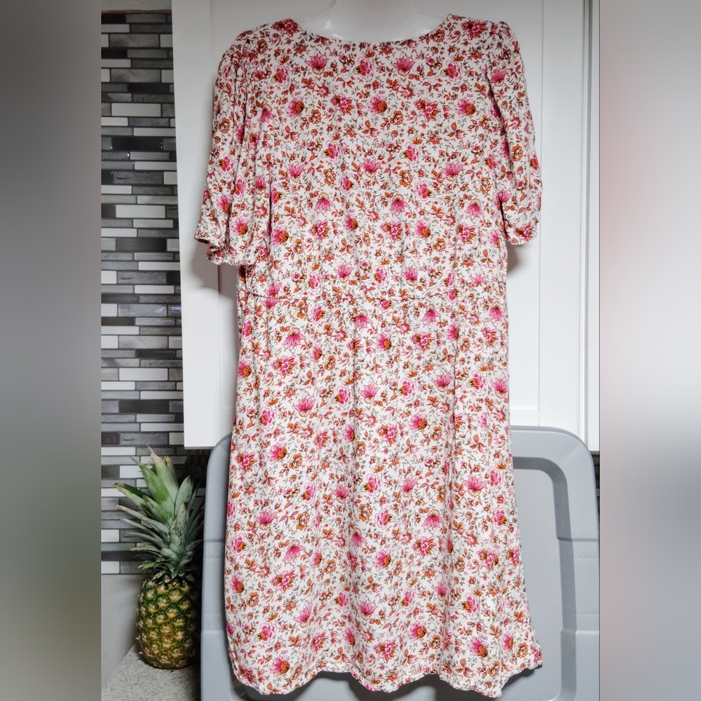 Old Navy Floral Print Dress Sz-L - Picture 3 of 4